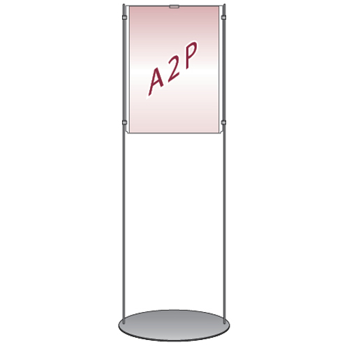 Floor stand with A2 portrait acrylic poster holder